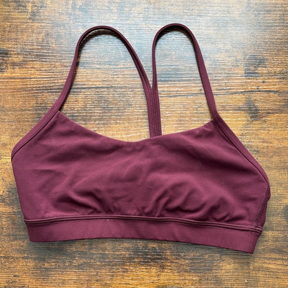 Lululemon Flow Y Bra Nulu Garnet Size 8
